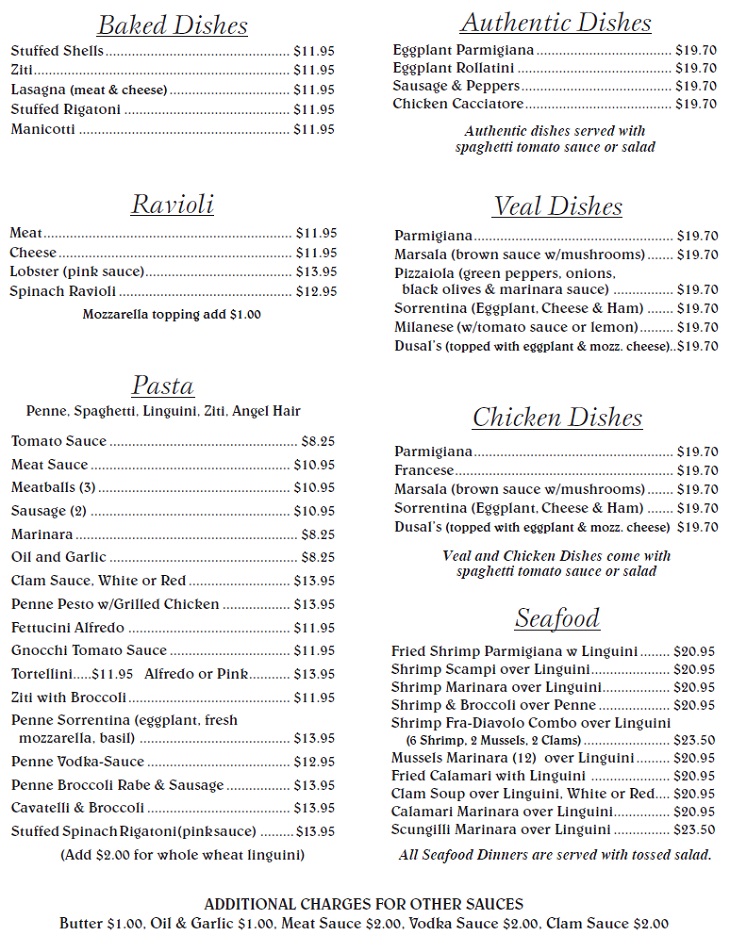 Dusal's Pizza and Italian Restaurant in Freehold - Eat in . Take Out ...